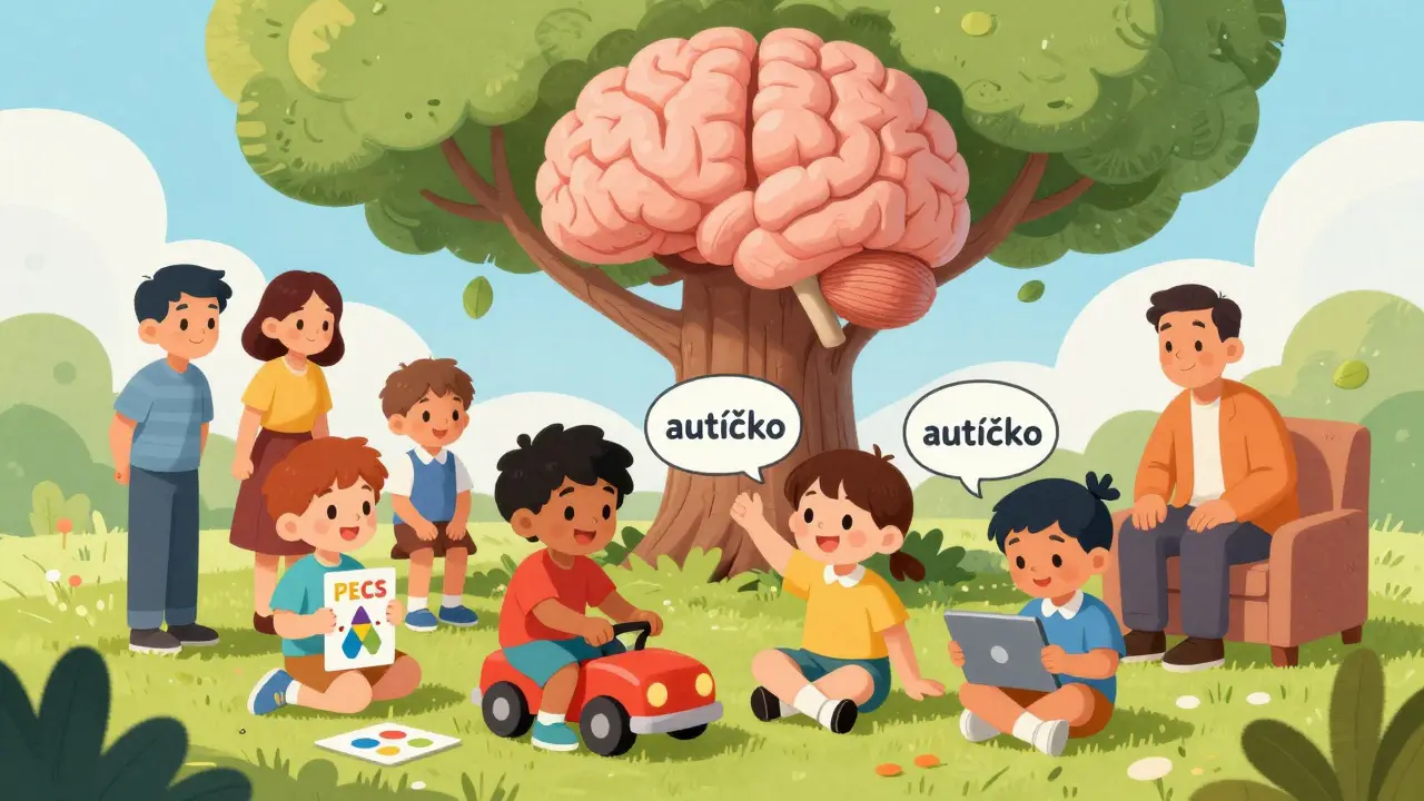 Děti s autismem se učí různými způsoby, spolu s rodiči, terapeuty a dospělým autistou.