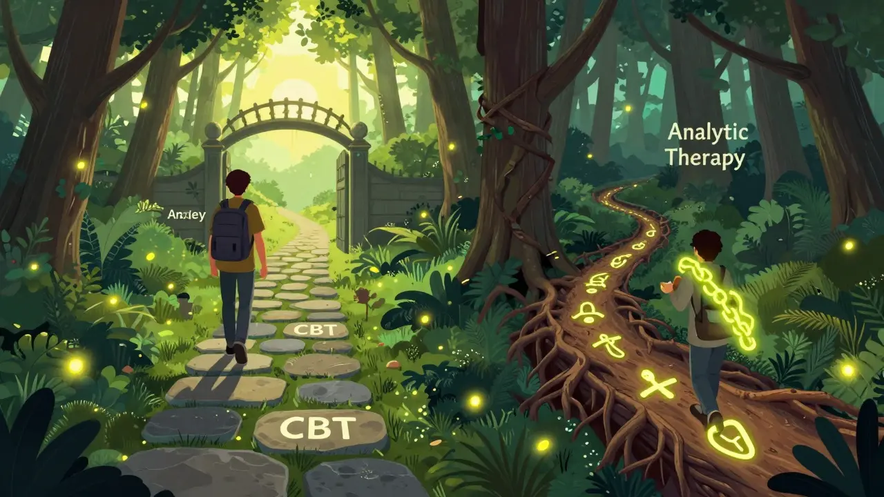 Dvě cesty lesem: jedna rychlá k úlevě, druhá pomalá k hlubokému pochopení.