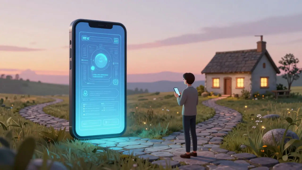 Člověk stojí před volbou mezi digitální podporou AI a lidským kontaktem.