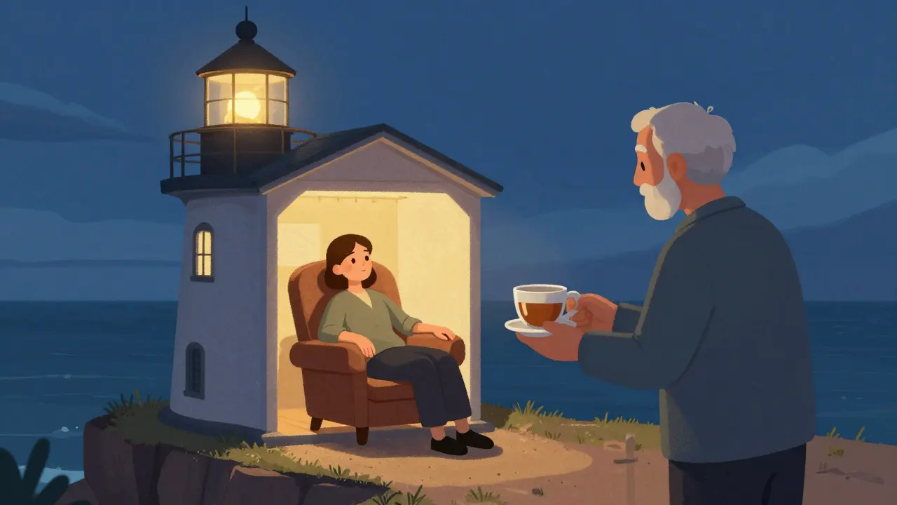 Metafora supervize jako bezpečného přístavu chránící terapeuta před vyhořením.