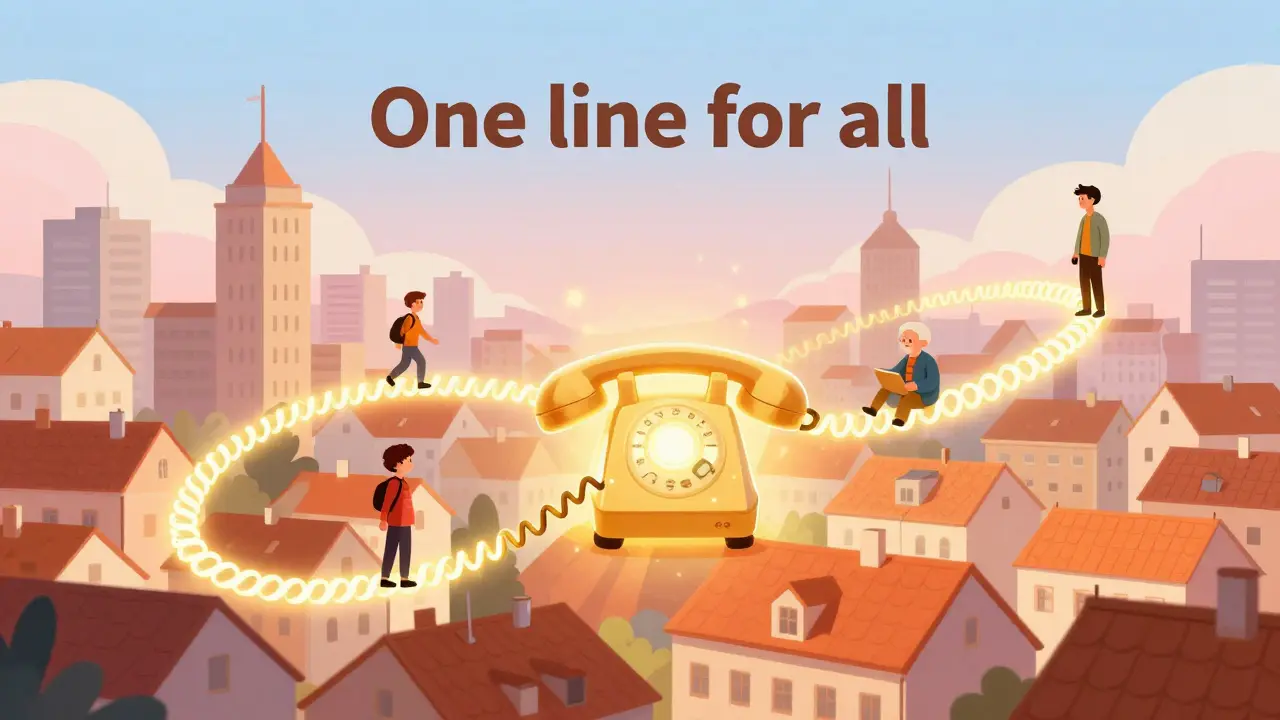 Zlatá linka pomoci spojující lidi v anonymním městě.