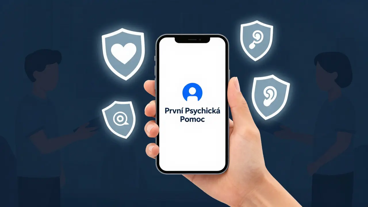 Chytrý telefon vysílá světlo symbolizující digitální pomocnou aplikaci